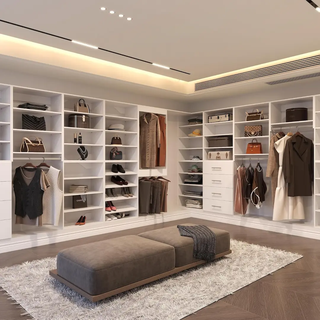 Modern Design White Modular Wardrobe Closet Organizer System