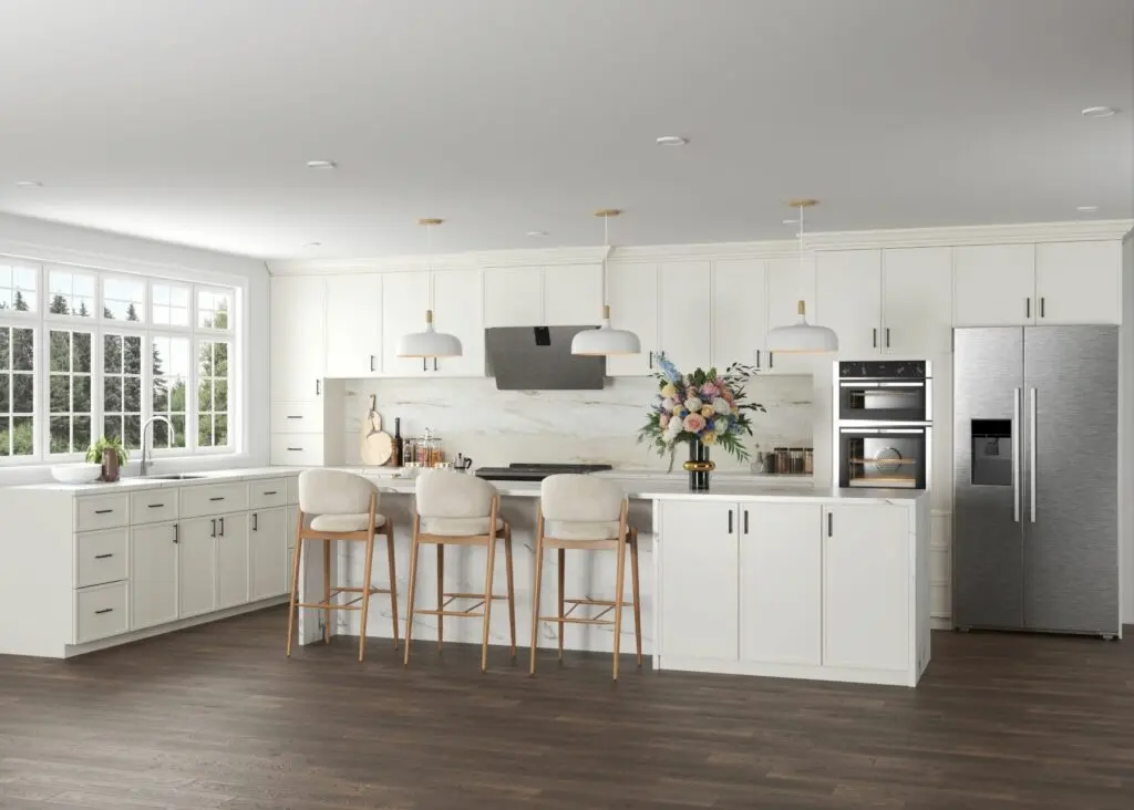 Classic White Frameless Slim Shaker Kitchen Cabinets