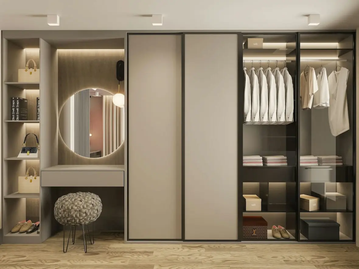Custom Bedroom Built In Dresser Sliding Doors Closet Wardrobe