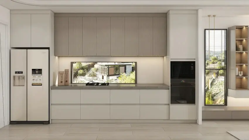 Modern Grey Melamine MDF Cupboard Kitchen Cabinets