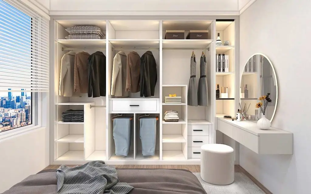 Modern Design Small Walk In Wardrobe Closet Organizer With Drawers