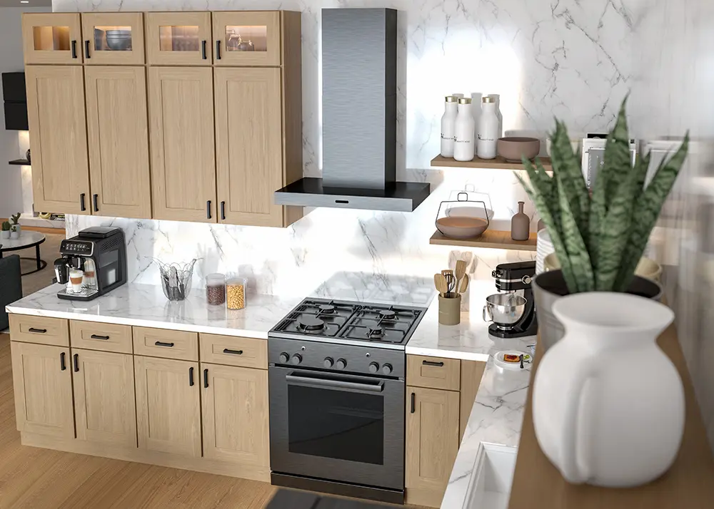 Modern Style Solid Wood Oak Shaker Kitchen Cabinet