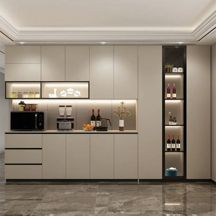 Custom Modern Dining Room Furniture Extra Large Wall Buffet Unit Cabinet Built In Sideboard