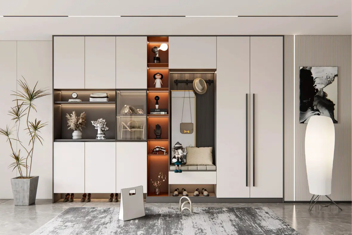 Modern Furniture Hall Entry Room Wall Partition Cupboard Tall Divider Storage Cabinet