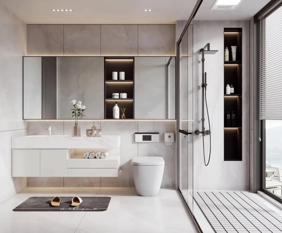 Modern Floating White Single Sink Bathroom Vanity With Drawers