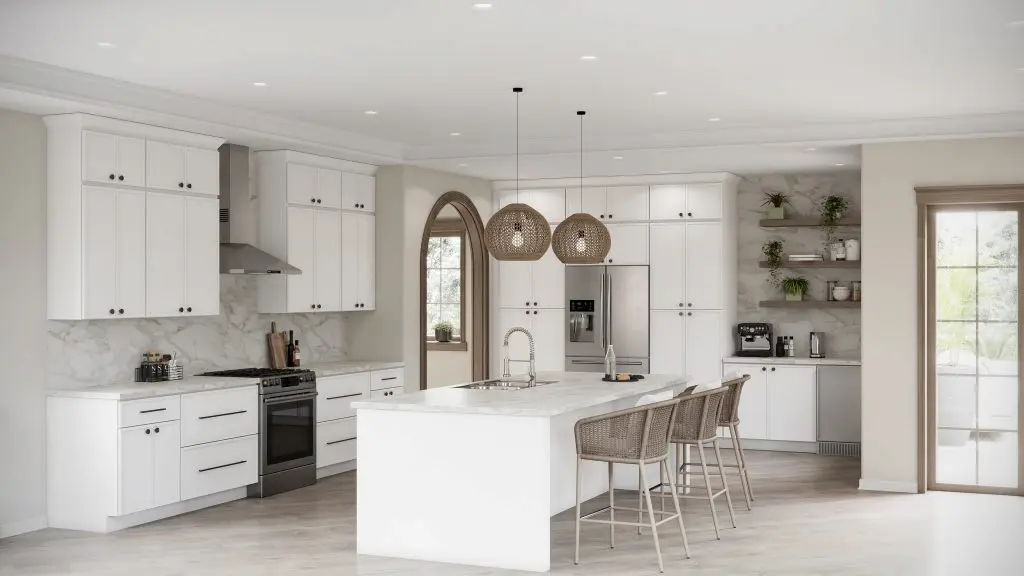 Modern White Skinny Shaker Kitchen Cabinets