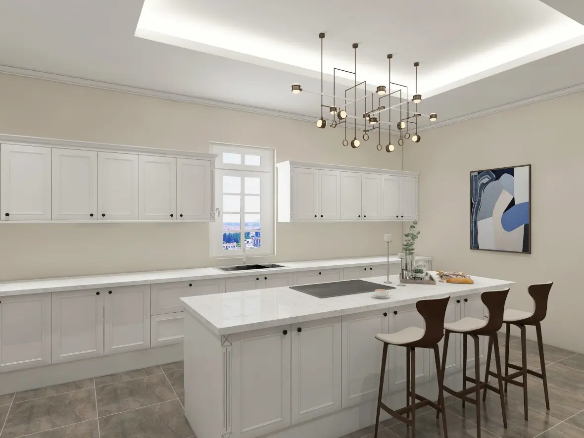 Classic White PVC Laminate Sheet Kitchen Cabinet