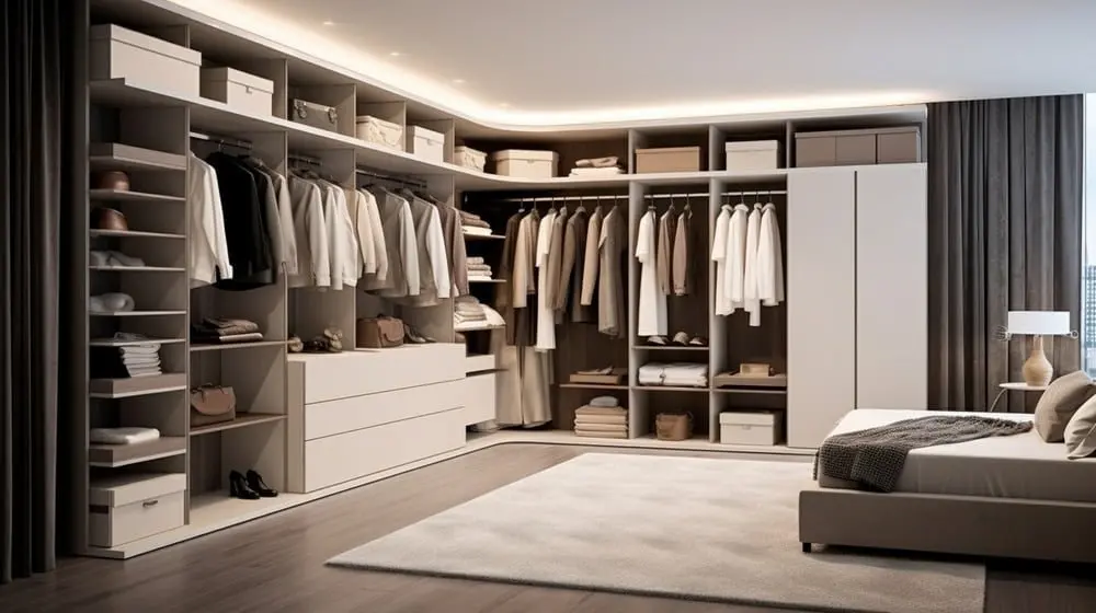Custom Luxury L Shaped Walk In Closet Organizer System
