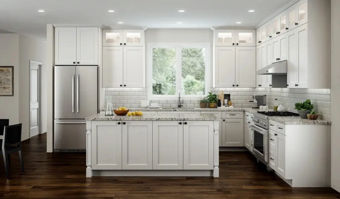 Luxury White Solid Wood Shaker Kitchen Cabinets