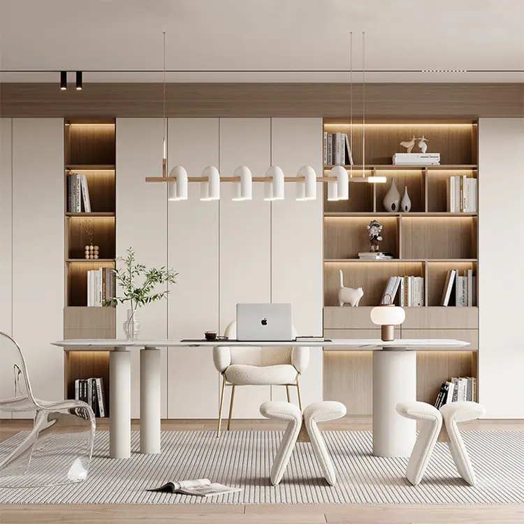 Customized Modern Wall Book Cabinet Tall Bookshelf White Bookcase With File Drawers