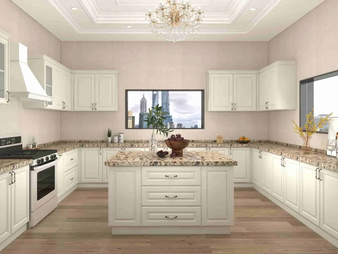 Modern White PVC Kitchen Cupboard Cabinets