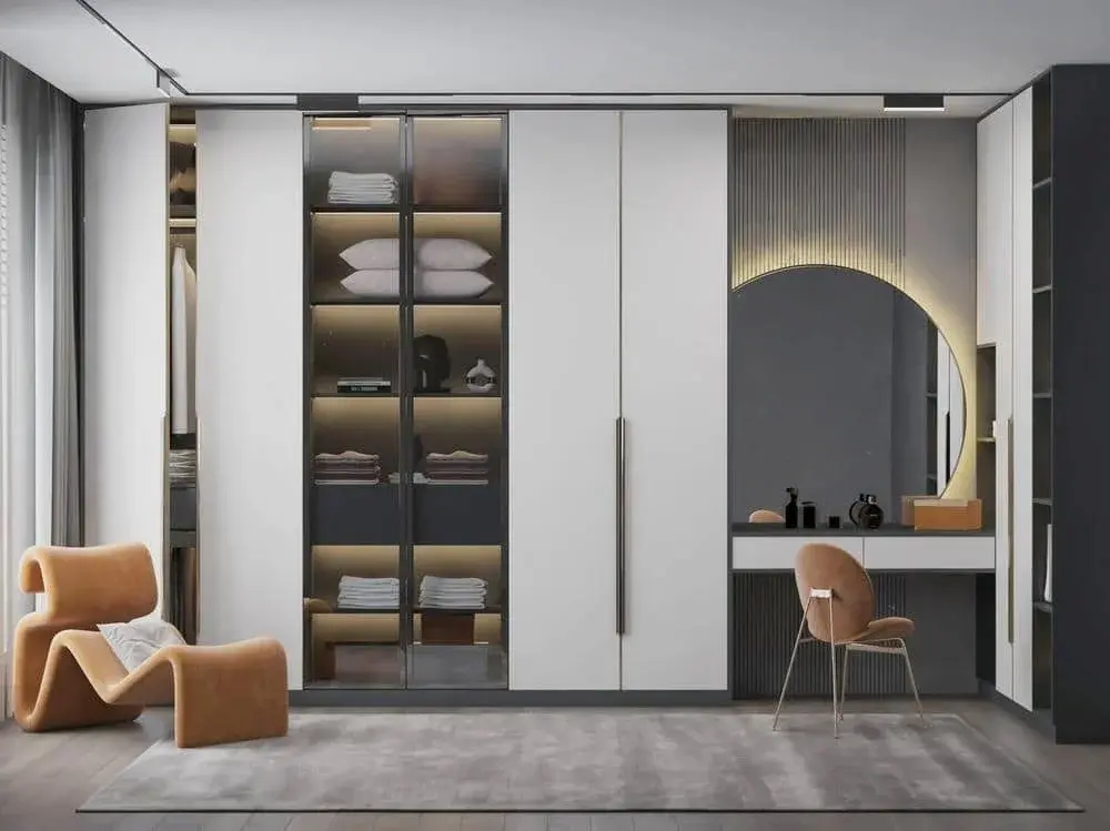 Custom Bedroom Built In Dresser Hinged Doors Closet Wardrobe
